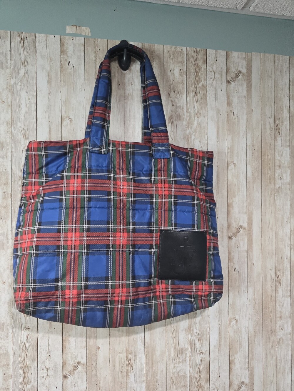 JW Anderson Uniqlo Padded Tote Bag Very smooth material Tartan check Academia